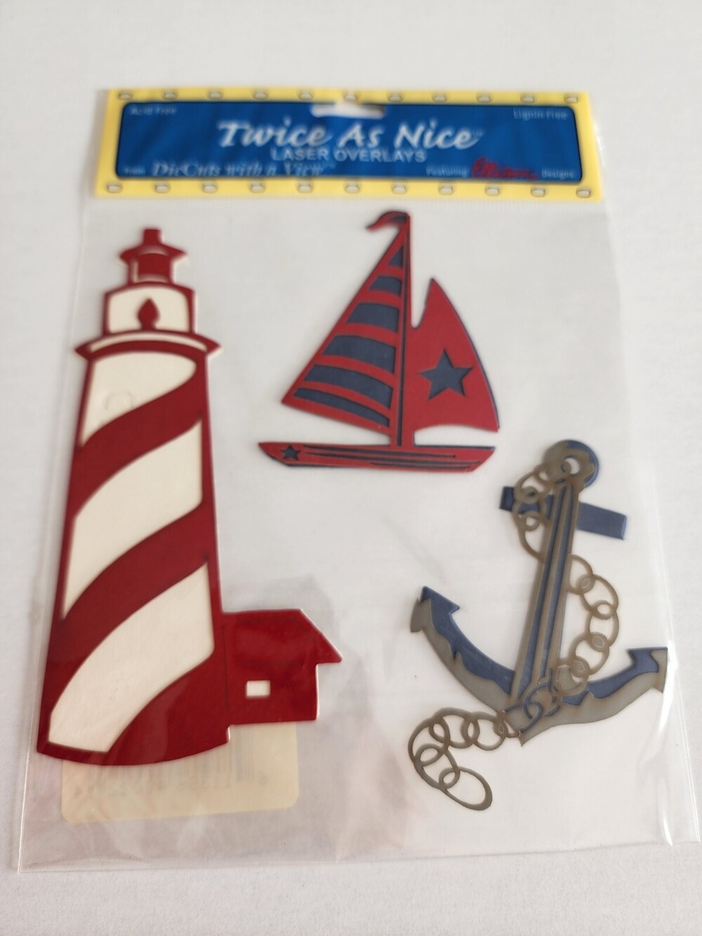 Twice As Nice Laser Overlay Die Cut - Lighthouse Anchor Sailboat Scrapbook #23
